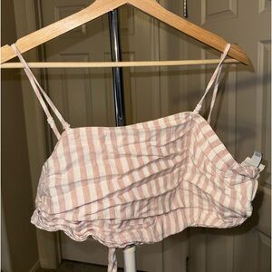Target pink and white stripe crop top